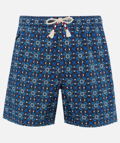 Costume da bagno boxer da uomo in tessuto leggero Lighting 70 con stampa maiolic