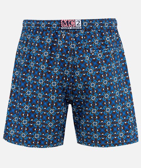Costume da bagno boxer da uomo in tessuto leggero Lighting 70 con stampa maiolic