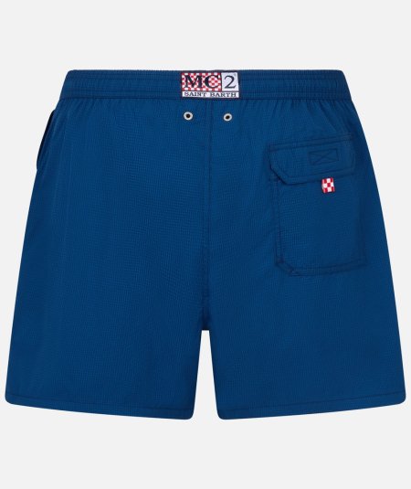 Costume classico leggero Patmos in seersucker a righe blu