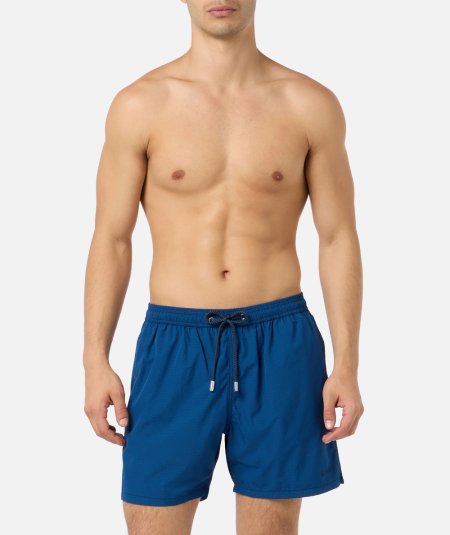 Costume classico leggero Patmos in seersucker a righe blu