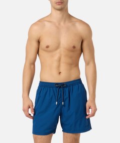 Costume classico leggero Patmos in seersucker a righe blu