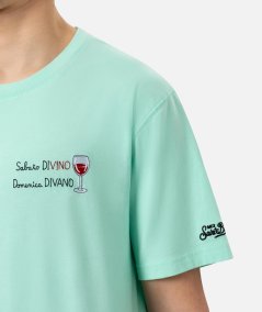 T-shirt Portofino in jersey di cotone classic fit con ricamo Sabato Divino Domen