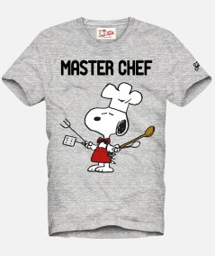 T-shirt da uomo in cotone con stampa snoopy master chef
