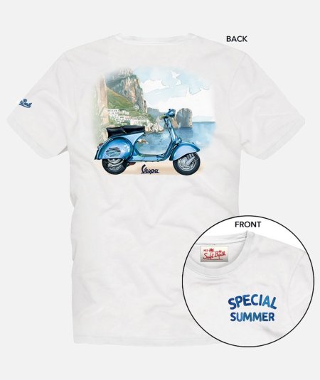 T-shirt da uomo con stampa piazzata e ricamo Vespa - Duepistudio ***** Abbigliamento, Accessori e Calzature | Uomo - Donna