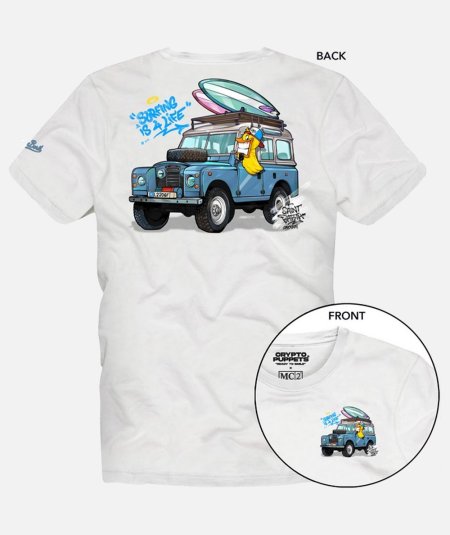 T-shirt Man in cotone con stampa surfing life Cryptopuppets - Duepistudio ***** Abbigliamento, Accessori e Calzature | Uomo - Donna
