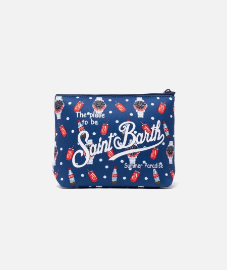 Pochette Aline in scuba con stampa