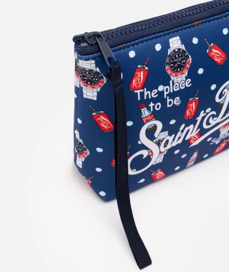 Pochette Aline in scuba con stampa