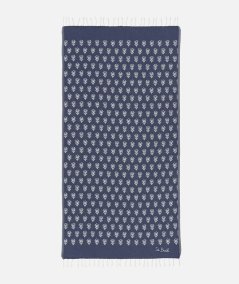 Telo mare Fouta in cotone fiore indaco