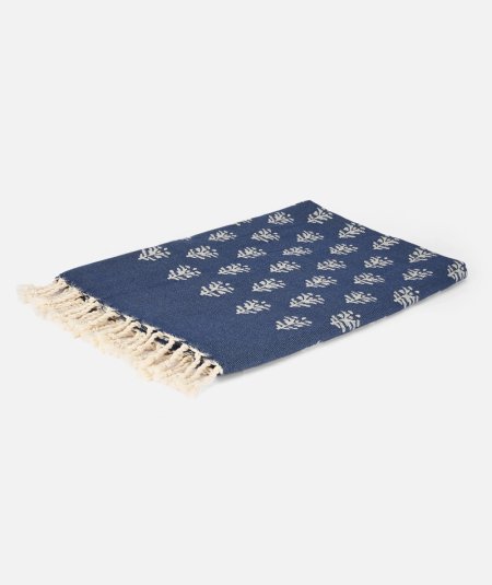 Telo mare Fouta in cotone fiore indaco
