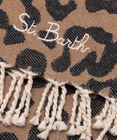 Telo mare Foutas in cotone con jacquard animalier