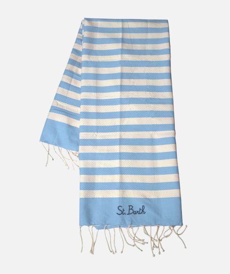 Telo mare in cotone Fouta con stampa a righe azzurre - Duepistudio ***** Abbigliamento, Accessori e Calzature | Uomo - Donna