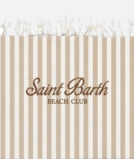 Fouta beach towel in light cotton with beige striped print - Duepistudio ***** Abbigliamento, Accessori e Calzature | Uomo - Donna
