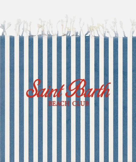 Fouta beach towel in light cotton with beige and blue striped print - Duepistudio ***** Abbigliamento, Accessori e Calzature | Uomo - Donna