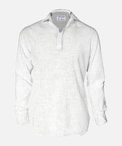 Ventotene Brown Long Sleeve Linen Polo