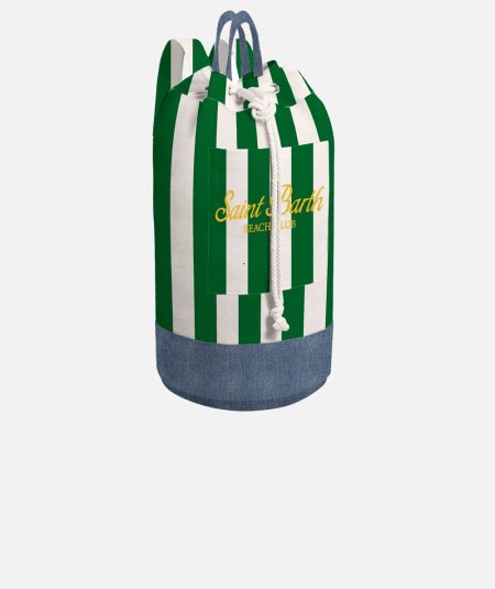 Green and white striped Saint Barth backpack bag - Duepistudio ***** Abbigliamento, Accessori e Calzature | Uomo - Donna