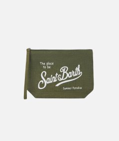 Pochette Aline in lino militare