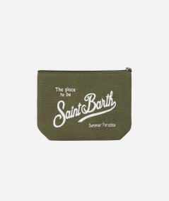 Pochette Aline in lino militare