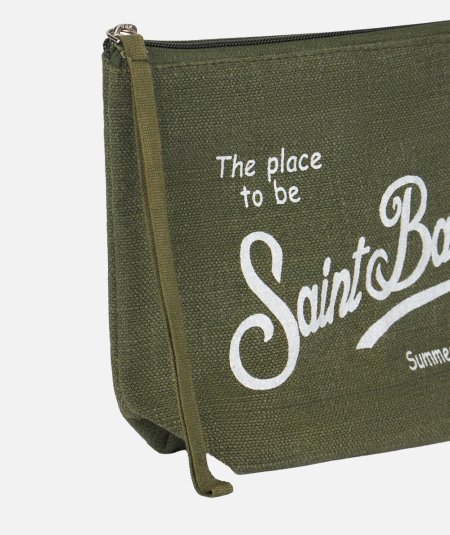 Pochette Aline in lino militare