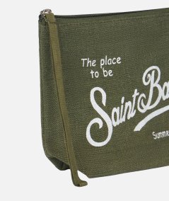 Pochette Aline in lino militare