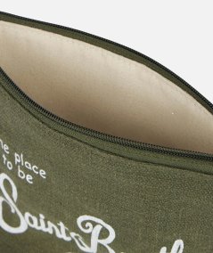 Pochette Aline in lino militare