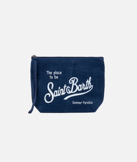 Aline clutch bag in navy blue linen - Duepistudio ***** Abbigliamento, Accessori e Calzature | Uomo - Donna