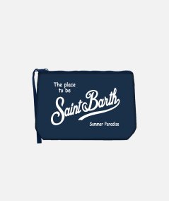 Pochette Aline in scuba tinta unita blu navy