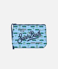 Aline scuba print clutch bag