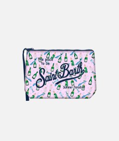 Pochette Aline in scuba con stampa
