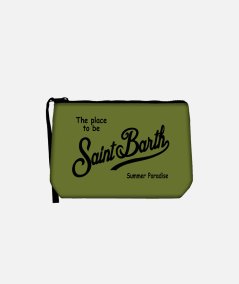 Aline clutch bag in solid color scuba