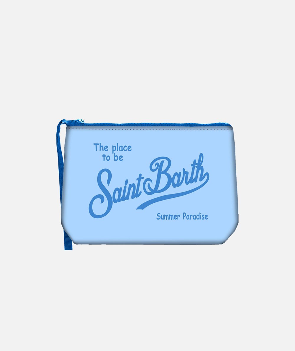Aline clutch bag in solid color scuba