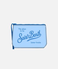 Aline clutch bag in solid color scuba