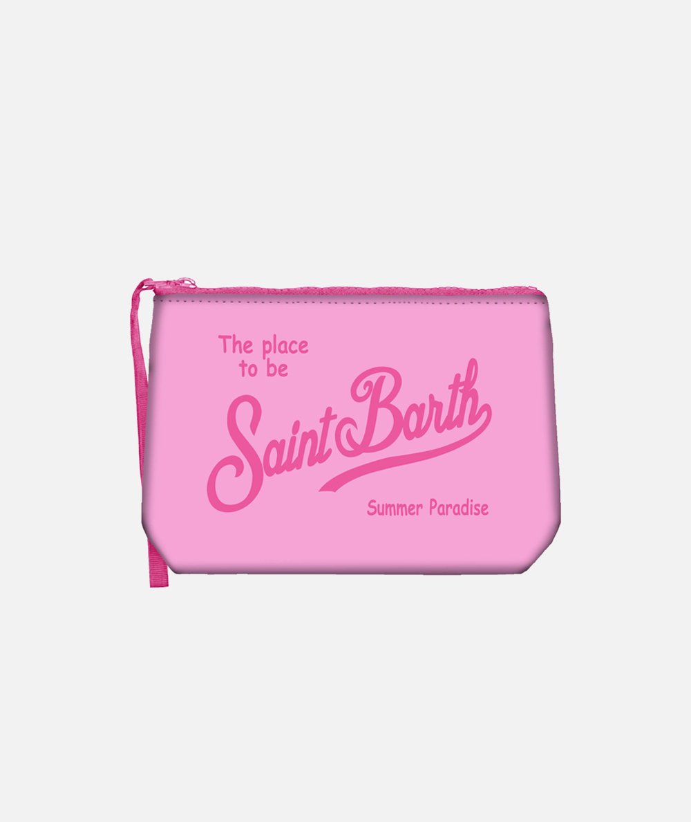 Aline clutch bag in solid color scuba