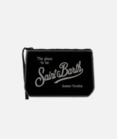 Aline clutch bag in solid color scuba