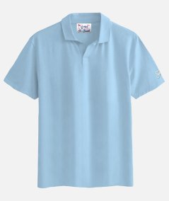 Polo da uomo in jersey di cotone celeste Brighton