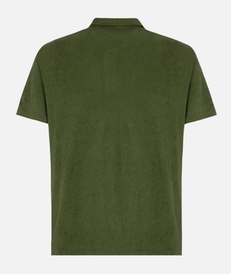 Jeremy Polo in military green terry
