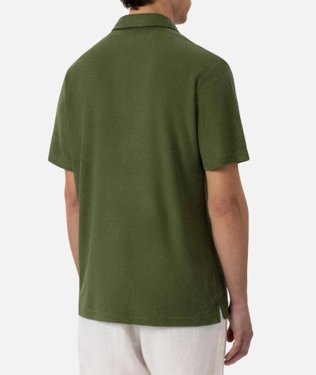 Polo Jeremy in spugna verde militare