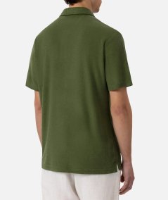 Polo Jeremy in spugna verde militare