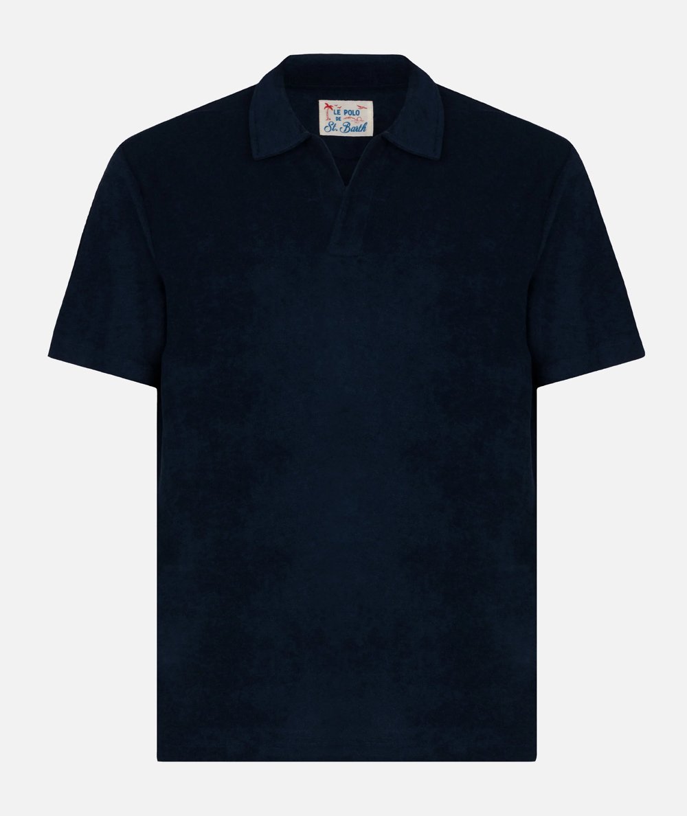 Polo Jeremy in spugna blu navy
