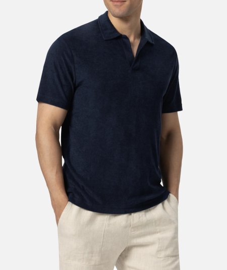 Polo Jeremy in spugna blu navy