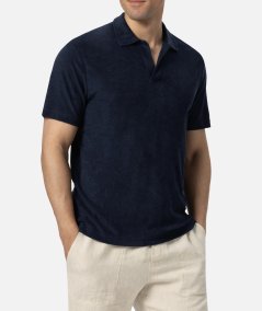 Polo Jeremy in spugna blu navy