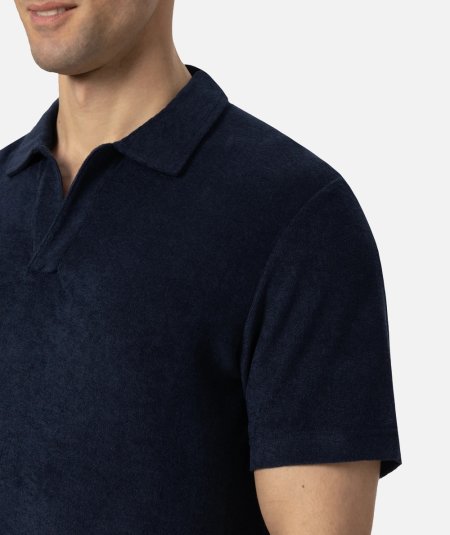 Polo Jeremy in spugna blu navy