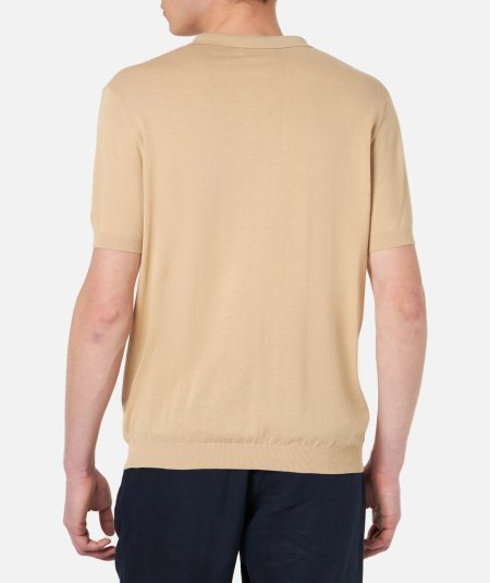 Polo Sloan in maglia beige senza bottoni