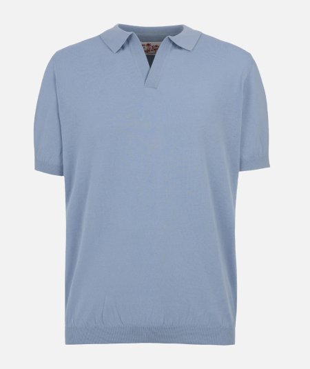 Polo Sloan in maglia azzurra senza bottoni - Duepistudio ***** Abbigliamento, Accessori e Calzature | Uomo - Donna