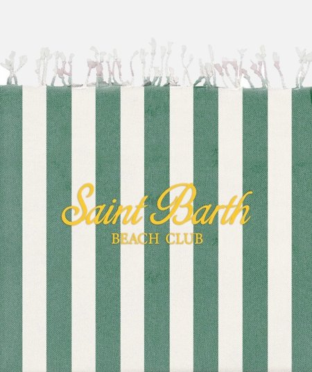 Fouta beach towel in light cotton with green and beige striped print - Duepistudio ***** Abbigliamento, Accessori e Calzature | Uomo - Donna