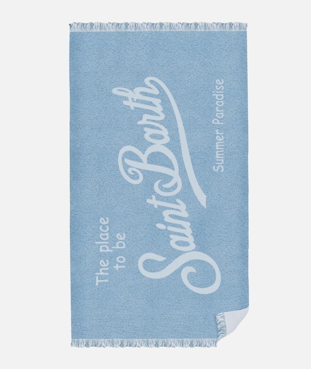 Beach towel in soft sponge with contrasting maxi logo