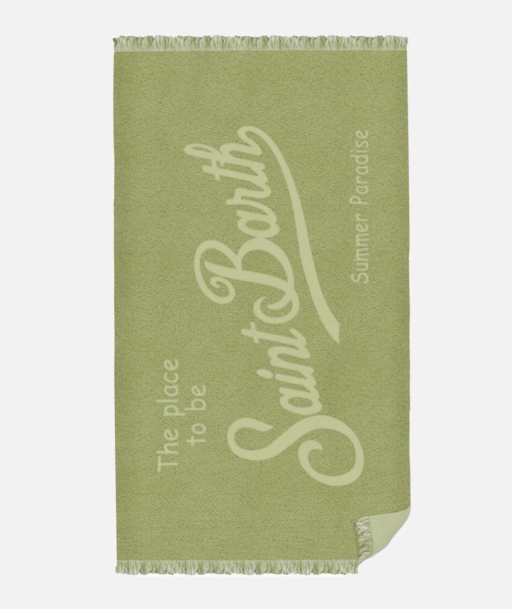 Beach towel in soft sponge with contrasting maxi logo