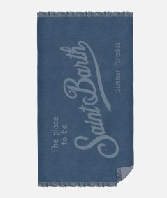 Beach towel in soft sponge with contrasting maxi logo