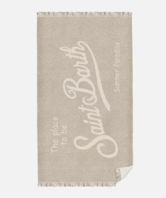 Beach towel in soft sponge with contrasting maxi logo