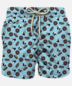 Costume da bagno boxer Lighting in tessuto leggero con stampa panda biscuits