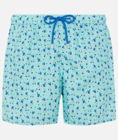 Lighting boxer swimsuit in lightweight fabric with golfer print